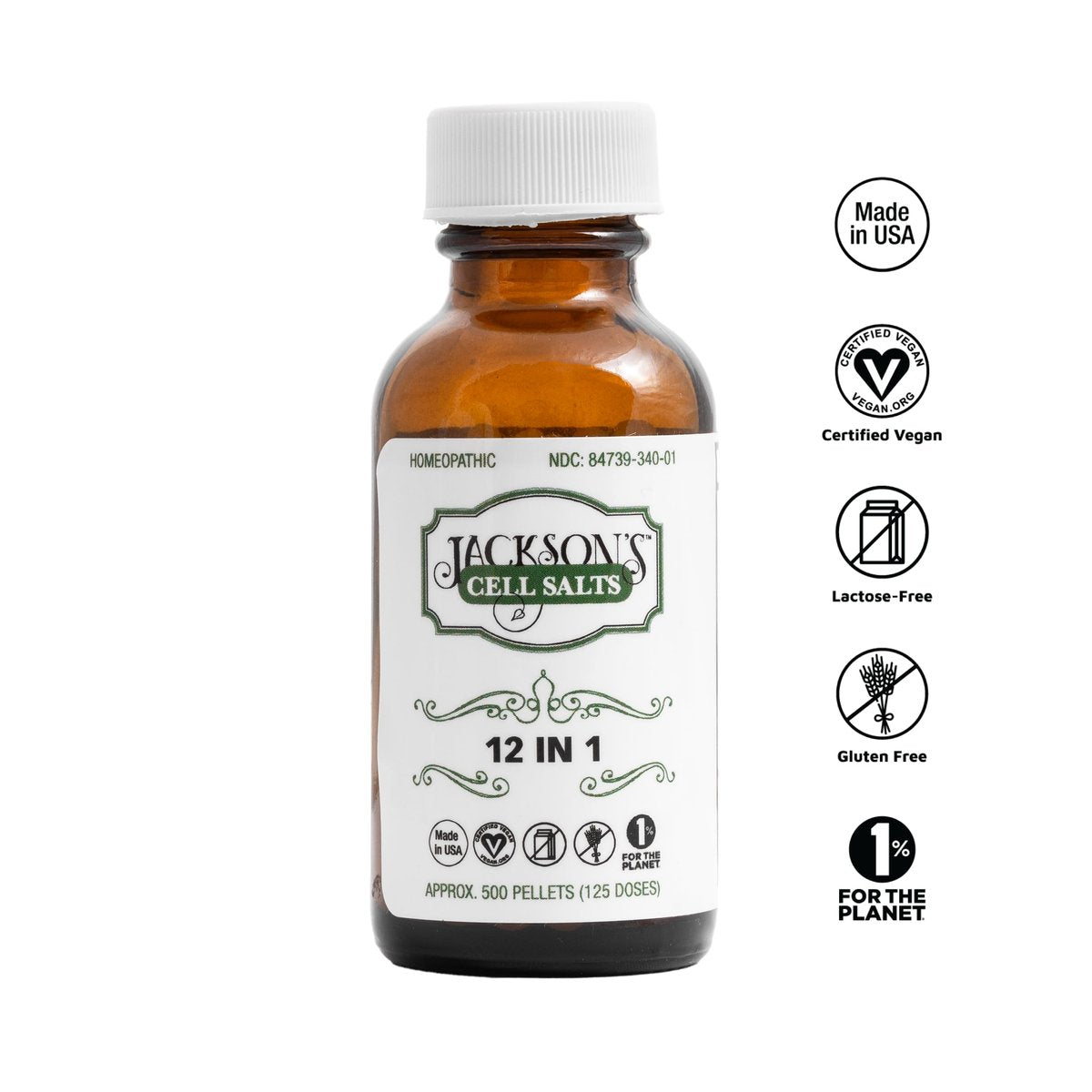 Jackson’s 12-in-1 Cell Salt Combo (500 Pellets / 125 Dosen) – Vegan, Laktosefrei – Hergestellt in den USA