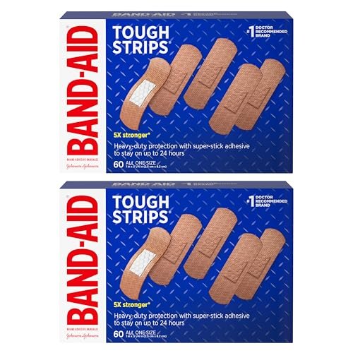 BAND-AID Brand Tough Strips Wundpflaster – Strapazierfähiger Schutz für kleine Schnitte und Schürfwunden, Einheitsgröße, 2er-Pack