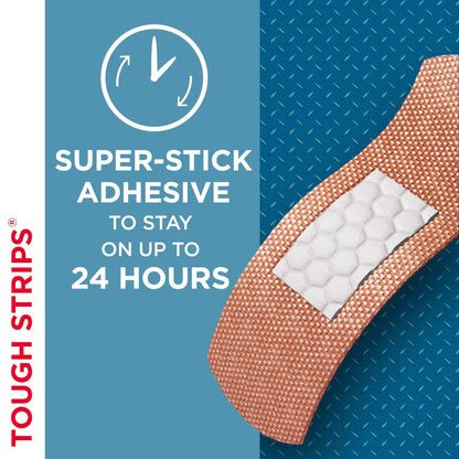 BAND-AID Brand Tough Strips Wundpflaster – Strapazierfähiger Schutz für kleine Schnitte und Schürfwunden, Einheitsgröße, 2er-Pack