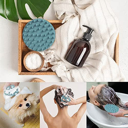 INNERNEED Kopfhautmassagebürste Shampoo-Bürste, Nass & Trocken Manuelle Kopfhautpflege Haarreinigungsbürste, Weiche Silikonborsten, für Haarwachstum, Schuppenentfernung (Dunkelgrün)