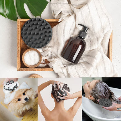 INNERNEED Kopfhautpflege-Massagebürste für Shampoo – Sanfte Silikonborsten für Nass- und Trockenanwendung – Fördert Haarwachstum, entfernt Schuppen – Für alle Haartypen (Schwarz)