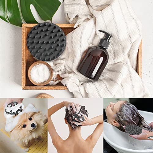 INNERNEED Kopfhautpflege-Massagebürste für Shampoo – Sanfte Silikonborsten für Nass- und Trockenanwendung – Fördert Haarwachstum, entfernt Schuppen – Für alle Haartypen (Schwarz)
