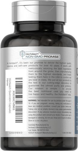 Horbäach Quercetin 1000 mg mit Zink – 100 Kapseln, hochdosiert, Non-GMO, glutenfrei