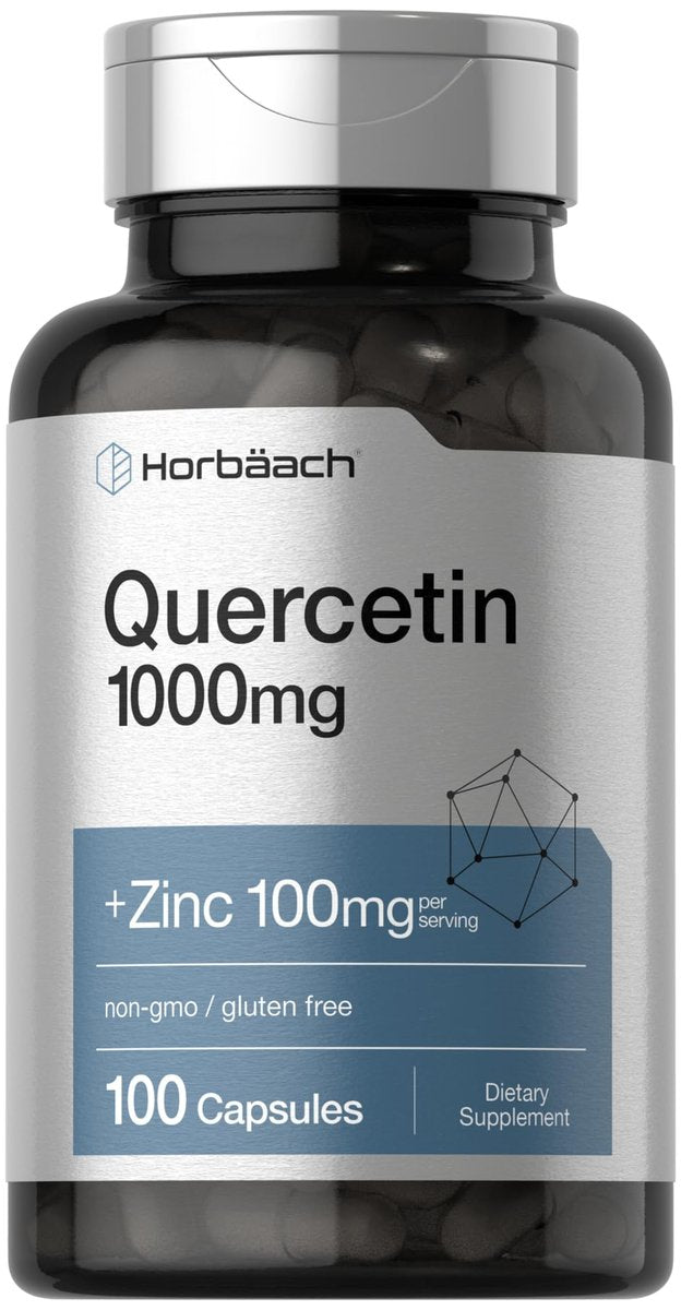 Horbäach Quercetin 1000 mg mit Zink – 100 Kapseln, hochdosiert, Non-GMO, glutenfrei