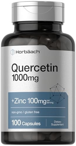Horbäach Quercetin 1000 mg mit Zink – 100 Kapseln, hochdosiert, Non-GMO, glutenfrei