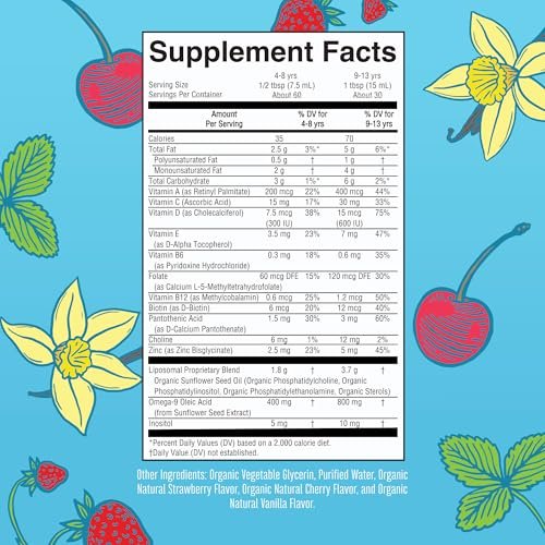 MaryRuth Organics Kindermultivitamin Liposomal | Vegan, Zuckerfrei, für Kinder ab 4 Jahren | 2-Monats-Vorrat | 15,22 Fl. Oz.