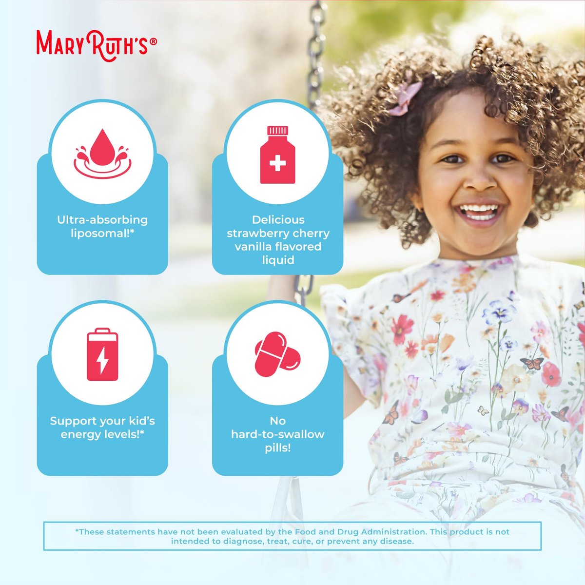 MaryRuth Organics Kindermultivitamin Liposomal | Vegan, Zuckerfrei, für Kinder ab 4 Jahren | 2-Monats-Vorrat | 15,22 Fl. Oz.