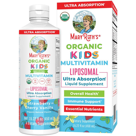 MaryRuth Organics Kindermultivitamin Liposomal | Vegan, Zuckerfrei, für Kinder ab 4 Jahren | 2-Monats-Vorrat | 15,22 Fl. Oz.
