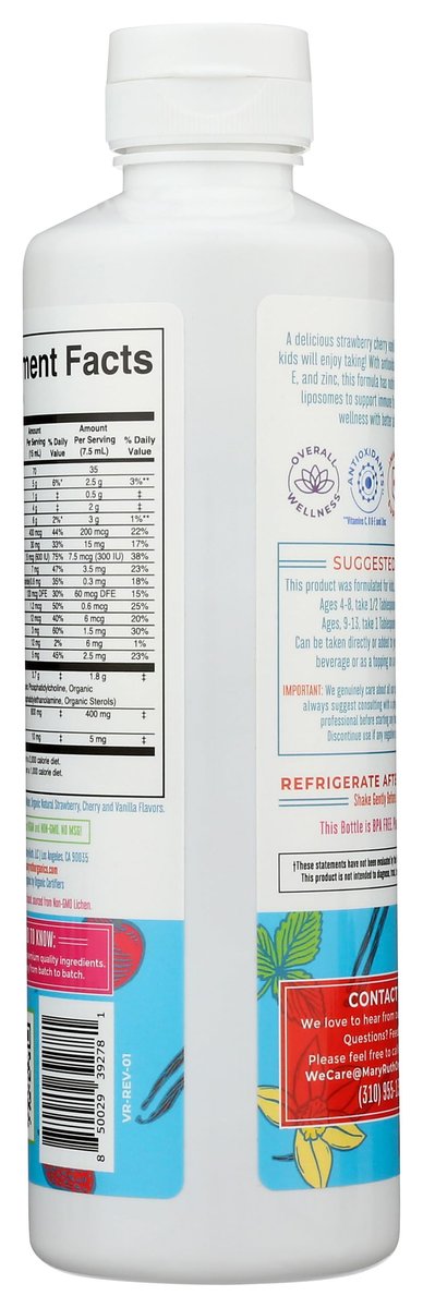 MaryRuth Organics Kindermultivitamin Liposomal | Vegan, Zuckerfrei, für Kinder ab 4 Jahren | 2-Monats-Vorrat | 15,22 Fl. Oz.