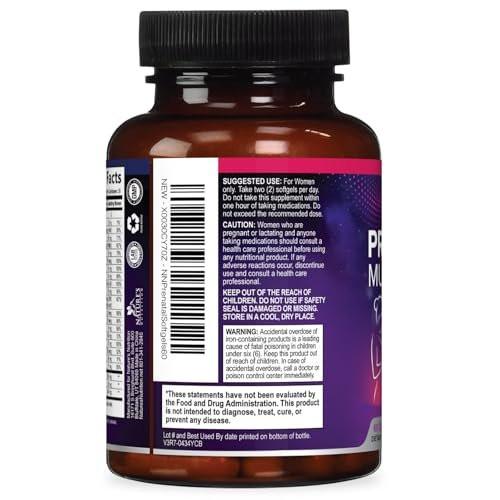 Schwangerschaftsvitamine für Frauen mit Folsäure + Omega 3 DHA für die fetale Gehirnentwicklung, bestes pränatales Vitaminpräparat, tägliche Schwangerschafts-Multivitamin-Nährstoffunterstützung, Nicht-GVO - 60 Softgels