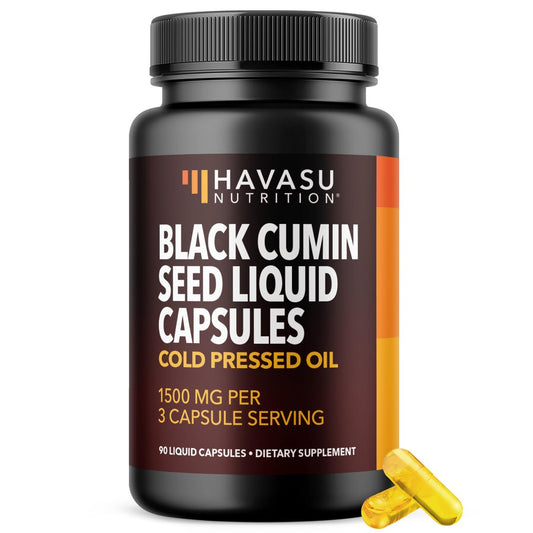 Kaltgepresstes Schwarzkümmelöl Kapseln - 1500 mg pro Portion für Immunsystem & Verdauung - Haare & Haut Superfood - Nigella Sativa - 90 Kapseln, 1 Monatsvorrat, ungewürzt