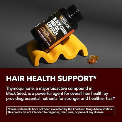 Kaltgepresstes Schwarzkümmelöl Kapseln - 1500 mg pro Portion für Immunsystem & Verdauung - Haare & Haut Superfood - Nigella Sativa - 90 Kapseln, 1 Monatsvorrat, ungewürzt