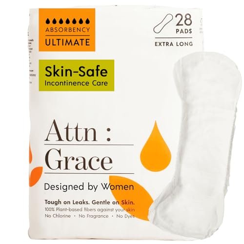 Attn: Grace Ultimate Inkontinenz-Einlagen für Damen, 28er-Pack – Pflanzenbasiert, Hohe Saugfähigkeit, Atmungsaktiv – Nacht-Einlagen bei starkem Harnverlust & empfindlicher Haut