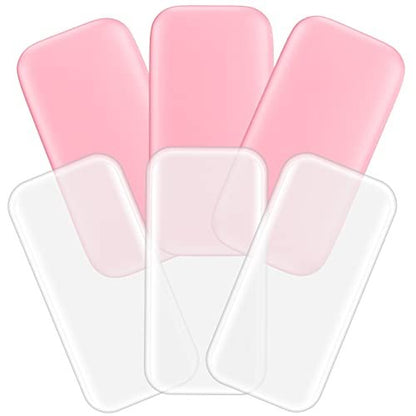YEAJOIN 6er-Pack Silikon Wimpernaufbewahrungspads für Wimpernverlängerungen, Wiederverwendbare Wimpern-Extensions-Werkzeuge, Transparent und Pink