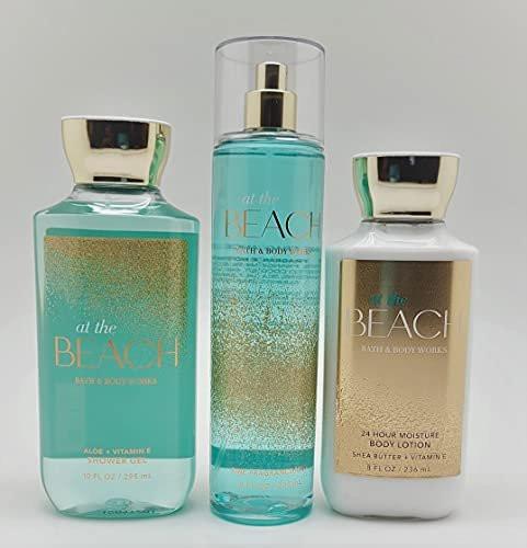 Bath & Body Works At the Beach 3-teiliges Set: Duschgel, Duftnebel & 24h Feuchtigkeitslotion (2020, Volle Größe)