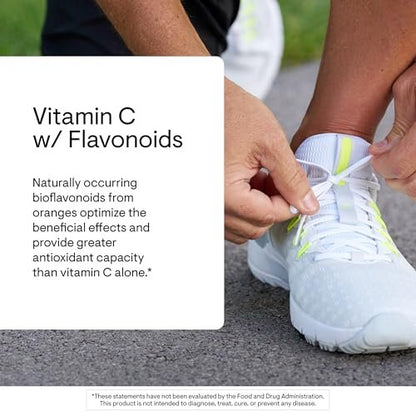THORNE Vitamin C 500 mg – Mit Citrus-Bioflavonoiden aus Orangen – Unterstützt Immunsystem, Zellenergieproduktion & Kollagenbildung – Drittanbieter-zertifiziert – 90 Portionen