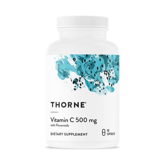 THORNE Vitamin C 500 mg – Mit Citrus-Bioflavonoiden aus Orangen – Unterstützt Immunsystem, Zellenergieproduktion & Kollagenbildung – Drittanbieter-zertifiziert – 90 Portionen