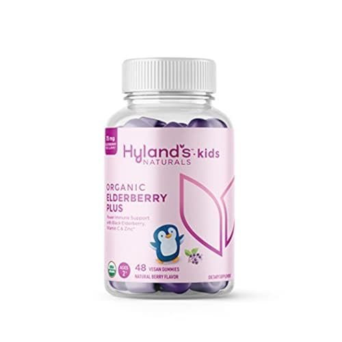 Hyland's Bio Holunderbeeren Plus Gummies für Kinder mit Zink und Vitamin C, Immununterstützung, 48 vegane Gummibärchen