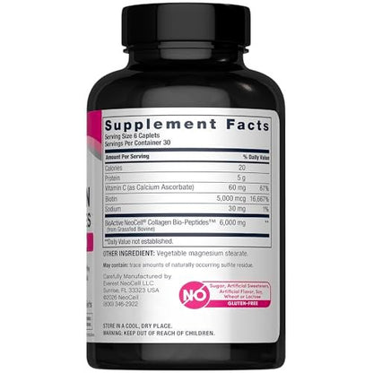 NeoCell Kollagen-Peptide-Tabletten | 180 Tabletten | mit Vitamin C und Biotin | Weidehaltung Rind | Für Haar, Haut & Nägel | Für Frauen und Männer