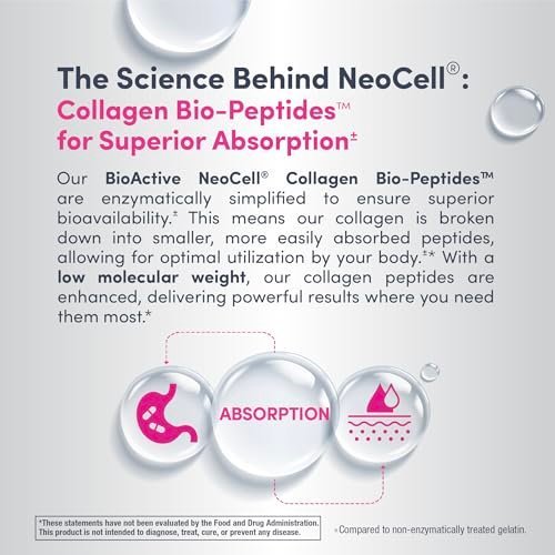 NeoCell Kollagen-Peptide-Tabletten | 180 Tabletten | mit Vitamin C und Biotin | Weidehaltung Rind | Für Haar, Haut & Nägel | Für Frauen und Männer