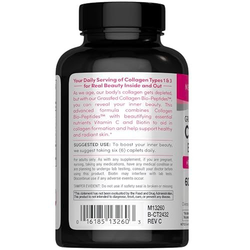 NeoCell Kollagen-Peptide-Tabletten | 180 Tabletten | mit Vitamin C und Biotin | Weidehaltung Rind | Für Haar, Haut & Nägel | Für Frauen und Männer