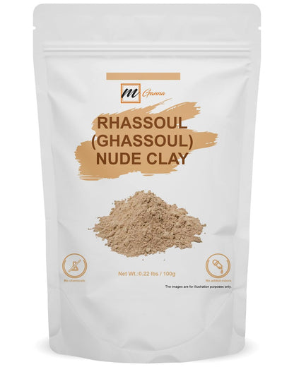 mGanna 100% natürliches marokkanisches Rhassoul-Tonpulver – Nude/Ghassoul-Lavaton für Haarmasken, Cremes, Gesichtsmasken, Peelings und Seifenherstellung 0,22 Pfund / 100 g