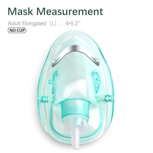 ANSNF 2er-Pack Sauerstoffmaske für Erwachsene mit 2 m Schlauch & verstellbarem elastischem Band - Größe L - Ohne Becher