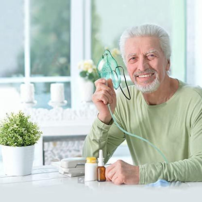 ANSNF Sauerstoffmaske für Erwachsene – 2er-Pack mit 2 m Schlauch und verstellbarem elastischem Band – Größe M – Ohne Becher