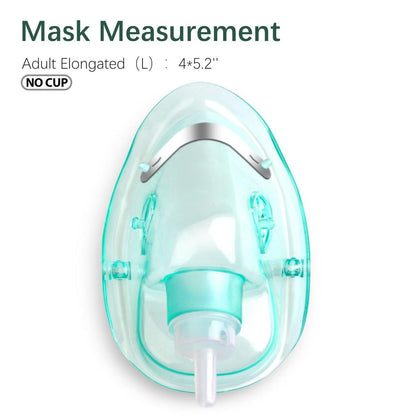 ANSNF 2er-Pack Sauerstoffmaske für Erwachsene mit 2 m Schlauch & verstellbarem elastischem Band - Größe L - Ohne Becher