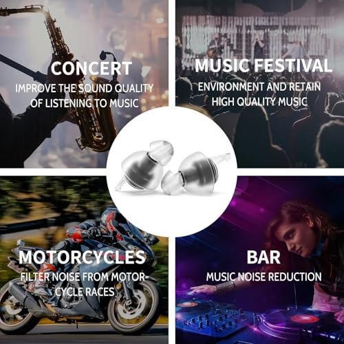 LYSIAN High Fidelity Konzert Ohrstöpsel, 23 dB Geräuschreduzierung, Musiker Ohrstöpsel für Konzerte, Festivals & Raves, Wiederverwendbare weiche Ohrstöpsel mit Aluminiumetui, 2 Paar Blau