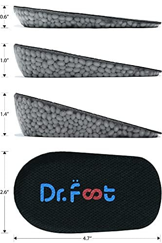 Dr. Foot's Höheneinlagen, Fersenpolster, Fersenerhöhung für Beinlängendifferenzen (3,5 cm Höhe, Schwarz)