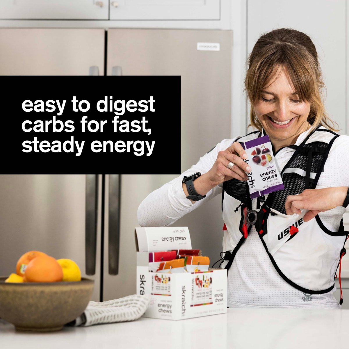 Skratch Labs Energy Chews – Fruchtige Energie-Gummis für Läufer, Radfahrer & Ausdauersportler | Schnelle Kohlenhydrate, leicht verdaulich, echte Früchte | Gel-Alternative für Läufe & Fahrten | Sortenpaket 10er-Pack | Glutenfrei, vegan