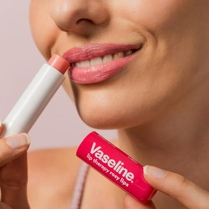 Vaseline Lip Therapy Sortiment 4er-Pack – Original + Rosy Lips Feuchtigkeitsspendender Lippenbalsam mit Vitamin E, 0,16 Oz pro Stück