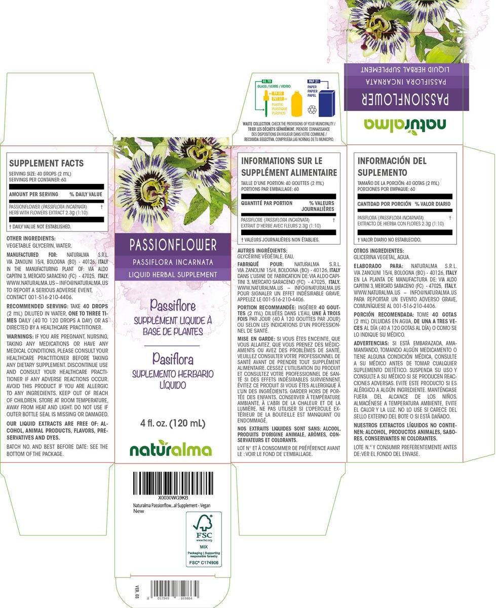 Naturalma Passionsblumenkraut mit Blüten Alkoholfreie Tinktur - 118 ml Flüssigextrakt - Vegan