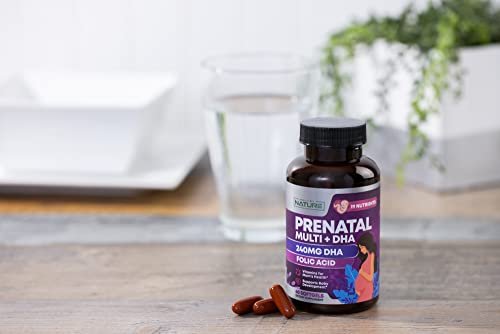 Pränatale Vitamine für Frauen – Multivitamin mit DHA, Folsäure, Vitamin C, B12, Eisen & Omega-3 – Vor, während & nach der Schwangerschaft für gesundes Wachstum & Gehirnentwicklung – 60 Softgels