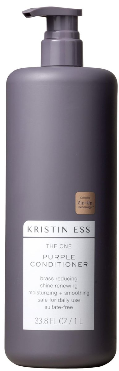 Kristin Ess The One Purple Conditioner - Tönung für blondes Haar, neutralisiert Messing- und Gelbtöne, feuchtigkeitsspendender Conditioner, Keratin-sicher, 33,8 fl oz