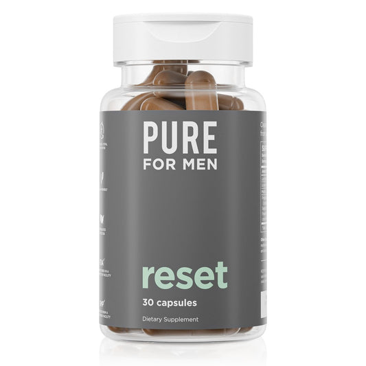 Pure for Men Detox Supplement, Reset | Fördert die Verdauungs- und Darmgesundheit, hilft bei der Entfernung von Giftstoffen und unterstützt das Immunsystem, Darmreinigung | 30 Kapseln