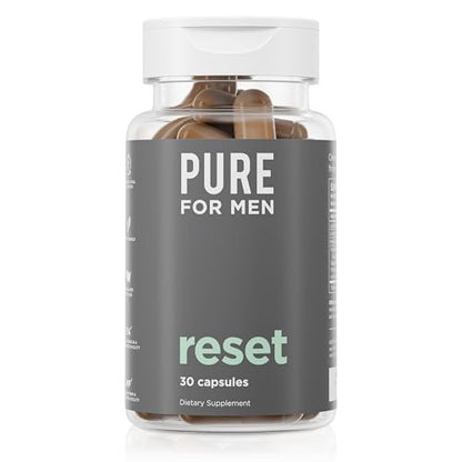 Pure for Men Detox Supplement, Reset | Fördert die Verdauungs- und Darmgesundheit, hilft bei der Entfernung von Giftstoffen und unterstützt das Immunsystem, Darmreinigung | 30 Kapseln