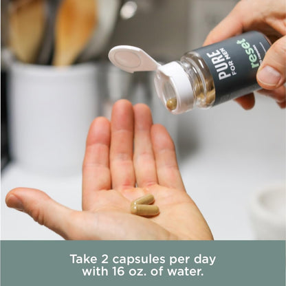 Pure for Men Detox Supplement, Reset | Fördert die Verdauungs- und Darmgesundheit, hilft bei der Entfernung von Giftstoffen und unterstützt das Immunsystem, Darmreinigung | 30 Kapseln