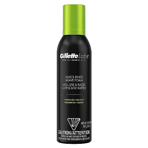 Gillette Labs Quick Rinse Leichter Rasierschaum für Männer – Schützende Rasiercreme, 240 ml