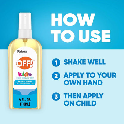 OFF! Kids Mücken- und Zeckenspray, botanisch inspiriert, sicher für Kinder, 118 ml