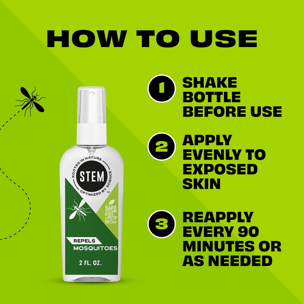 STEM Mückenschutzspray mit pflanzlichen Extrakten – 118 ml (1er-Pack)