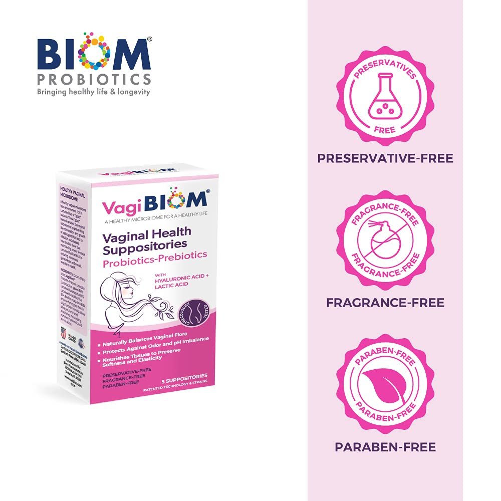 VagiBiom Lactobacillus Zäpfchen: Mikrobiom-Flora-Gleichgewicht und Geruchskontrolle; Nährt und pflegt gesunde Flora; Parabenfrei, konservierungsmittelfrei