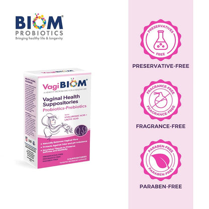 VagiBiom Lactobacillus Zäpfchen: Mikrobiom-Flora-Gleichgewicht und Geruchskontrolle; Nährt und pflegt gesunde Flora; Parabenfrei, konservierungsmittelfrei