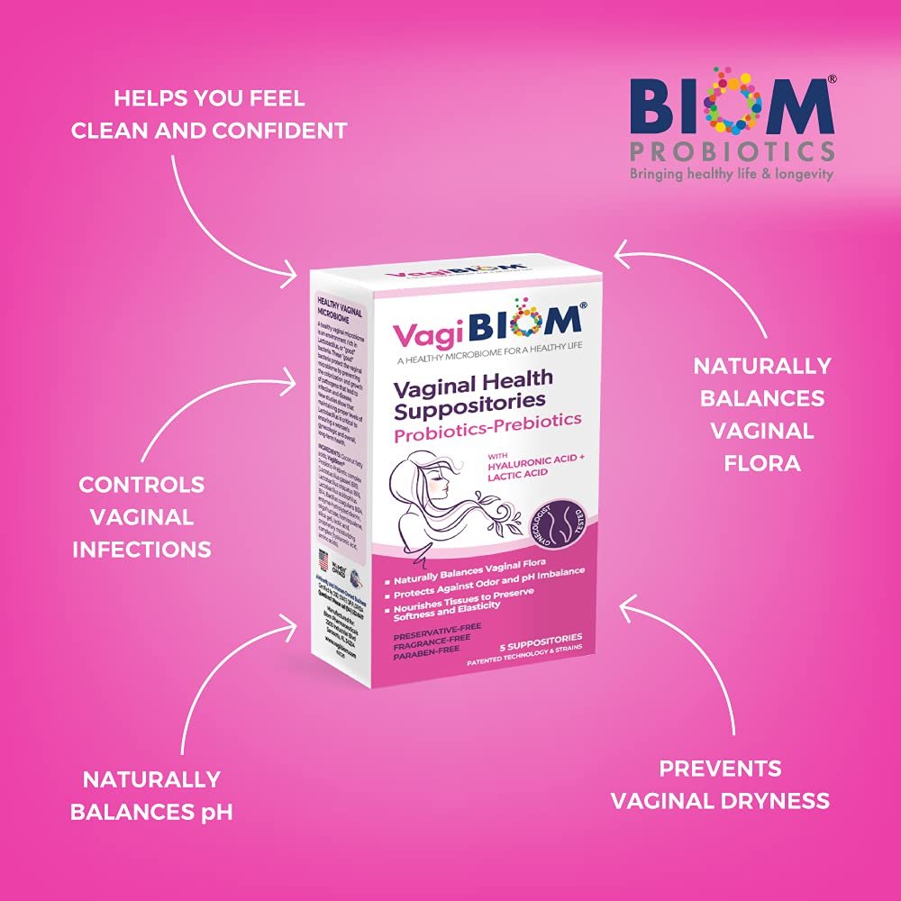 VagiBiom Lactobacillus Zäpfchen: Mikrobiom-Flora-Gleichgewicht und Geruchskontrolle; Nährt und pflegt gesunde Flora; Parabenfrei, konservierungsmittelfrei