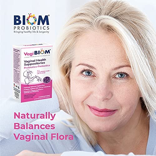 VagiBiom Lactobacillus Zäpfchen: Mikrobiom-Flora-Gleichgewicht und Geruchskontrolle; Nährt und pflegt gesunde Flora; Parabenfrei, konservierungsmittelfrei