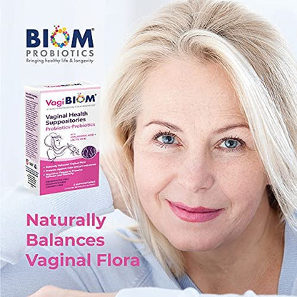 VagiBiom Lactobacillus Zäpfchen: Mikrobiom-Flora-Gleichgewicht und Geruchskontrolle; Nährt und pflegt gesunde Flora; Parabenfrei, konservierungsmittelfrei