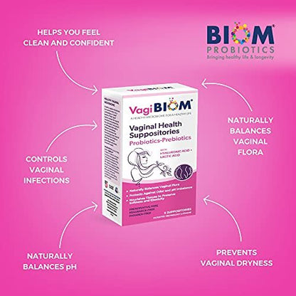 VagiBiom Lactobacillus Zäpfchen: Mikrobiom-Flora-Gleichgewicht und Geruchskontrolle; Nährt und pflegt gesunde Flora; Parabenfrei, konservierungsmittelfrei