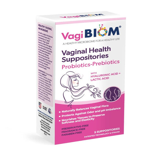 VagiBiom Lactobacillus Zäpfchen: Mikrobiom-Flora-Gleichgewicht und Geruchskontrolle; Nährt und pflegt gesunde Flora; Parabenfrei, konservierungsmittelfrei
