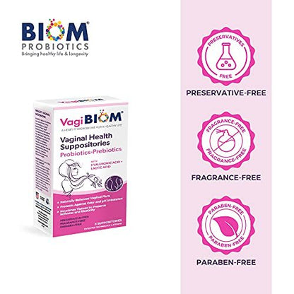 VagiBiom Lactobacillus Zäpfchen: Mikrobiom-Flora-Gleichgewicht und Geruchskontrolle; Nährt und pflegt gesunde Flora; Parabenfrei, konservierungsmittelfrei